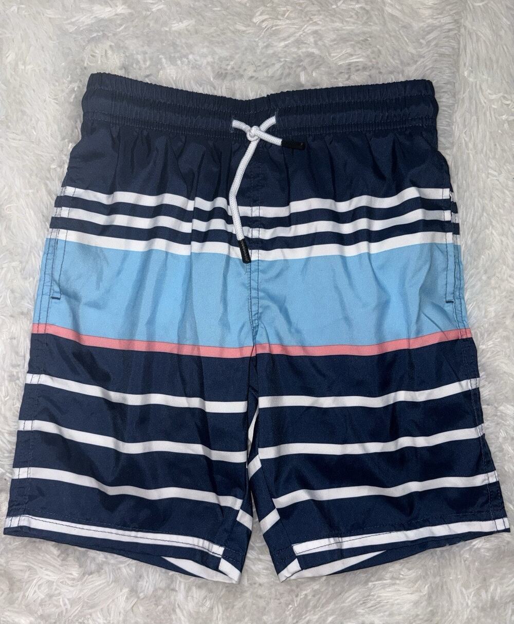 Maamgic Boys 8 Blue Design Classic Swim Trunks. Exc Qual & Condition